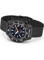 Squale Watches Černé pánské hodinky Squale s ocelovým páskem 1521 Pvd Black Mesh 42MM Automatic