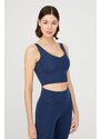 LOS OJOS Navy Blue V-Neck Lightly Support Covered Sports Bra Vneck