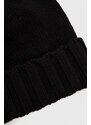 Kašmírová čepice Emporio Armani černá barva, vlněná