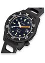 Squale Watches Černé pánské hodinky Squale s gumovým páskem 1521 PVD Rubber - Black 42MM Automatic