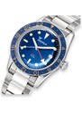 Squale Watches Stříbrné pánské hodinky Squale s ocelovým páskem Sub-39 GMT Vintage Blue Bracelet - Silver 40MM Automatic