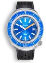 Squale Watches Stříbrné pánské hodinky Squale s gumovým páskem 2002 Blue - Silver 44MM Automatic