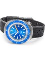 Squale Watches Stříbrné pánské hodinky Squale s gumovým páskem 2002 Blue - Silver 44MM Automatic