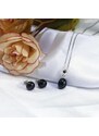 Olivie Stříbrná sada PERLY BLACK BUTTON 7604