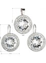 Evolution Group Sada šperků s krystaly Swarovski náušnice a přívěsek bílé kulaté 39108.1 Krystal