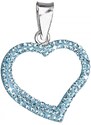 Evolution Group Stříbrný přívěsek s krystaly Swarovski modré srdce 34093.3 Aqua