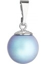 Evolution Group Stříbrný přívěšek s kulatou světle modrou matnou Swarovski perlou 34150.3 Light Blue