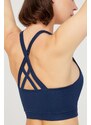 LOS OJOS Navy Blue Lightly Supported Covered Sports Bra with Back Detail