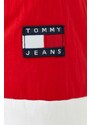 Bunda Tommy Jeans pánská, tmavomodrá barva, zimní, oversize