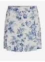 Modro-krémová dámská květovaná sukně/kraťasy VILA Porcelina - Dámské