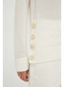 Vlněný svetr MICHAEL Michael Kors dámský, béžová barva, lehký, s golfem