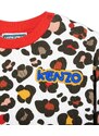 Dětská bavlněná mikina Kenzo Kids béžová barva, vzorovaná