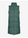 Tmavě zelená dámská dlouhá vesta VERO MODA Uppsala - Dámské