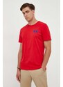 Bavlněné tričko La Martina červená barva, s aplikací