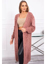 K-Fashion Dlouhý svetr tmavě růžový