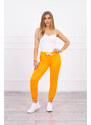 K-Fashion Bavlněné kalhoty oranžové neonové