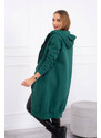 K-Fashion Zateplená dlouhá mikina s kapucí tmavě zelená