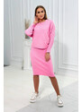 K-Fashion Svetrový set halenka + šaty světle růžová