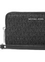 Michael Kors Large Logo Leather Wristlet Black