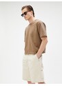 Koton Cargo Shorts with Pockets Stitching Detailed and Buttoned Cotton