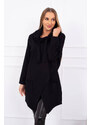 K-Fashion Oversize tunika s obálkou vpředu černá