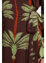 Trendyol Tropical Patterned Maxi Woven Kimono & Caftan