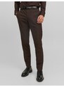 Tmavě hnědé pánské oblekové kalhoty Jack & Jones Solaris - Pánské
