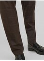 Tmavě hnědé pánské oblekové kalhoty Jack & Jones Solaris - Pánské