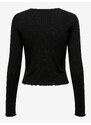 Černé dámské žebrované tričko s dlouhým rukávem ONLY Emma - Dámské