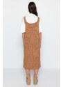 Trendyol Beige Maxi Knitwear V Neck Dress