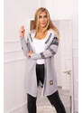 K-Fashion Světle šedý plášť s vlastním názvem