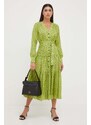 Šaty Pinko zelená barva, midi