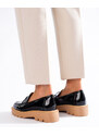 Classic women's platform loafers black Vinceza