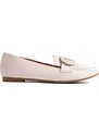 Elegant women's loafers Shelvt beige