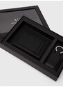 Kožený držák na karty a klíčenka Armani Exchange černá barva, 958510 3F892