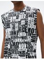 Koton Slogan Printed Singlets Sleeveless Crew Neck