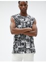 Koton Slogan Printed Singlets Sleeveless Crew Neck