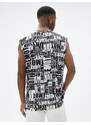 Koton Slogan Printed Singlets Sleeveless Crew Neck