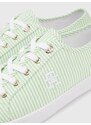 Světle zelené dámské pruhované tenisky Tommy Hilfiger - Dámské