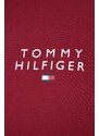 Bavlněné tričko Tommy Hilfiger vínová barva