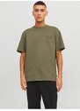 Khaki pánské tričko Jack & Jones Sanchez - Pánské