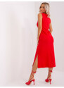 Fashionhunters Červené bavlněné midi šaty od OCH BELLA