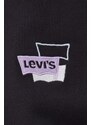 Bavlněná mikina Levi's dámská, černá barva, s aplikací