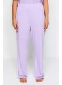 Trendyol Curve Lilac Printed, Pocket Detailed, Knitted Pajamas Set