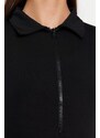 Trendyol Black Zipper Collar Detailed Knitted Body with Snap fastener