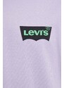 Bavlněné tričko Levi's fialová barva, s potiskem