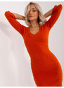 RUE PARIS Tmavě oranžové mini šaty --tmavě oranžové Oranžová