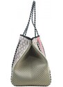 Made in China Neoprenová dámská plážová taška voděodolná černo-růžová JG067