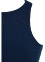 Trendyol Navy Blue Cotton Halterneck Fitted/Slip-on, Stretchy Knit Undershirt Singlet