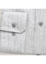 Willsoor Pánská košile slim fit světle šedá s přídavkem lnu 15493